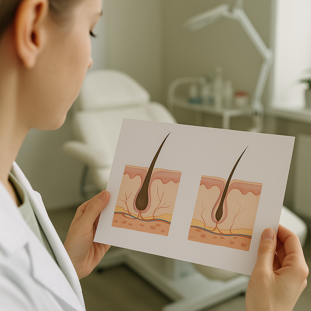 Kaş folikülünün anatomik yapısının detaylı çizimi