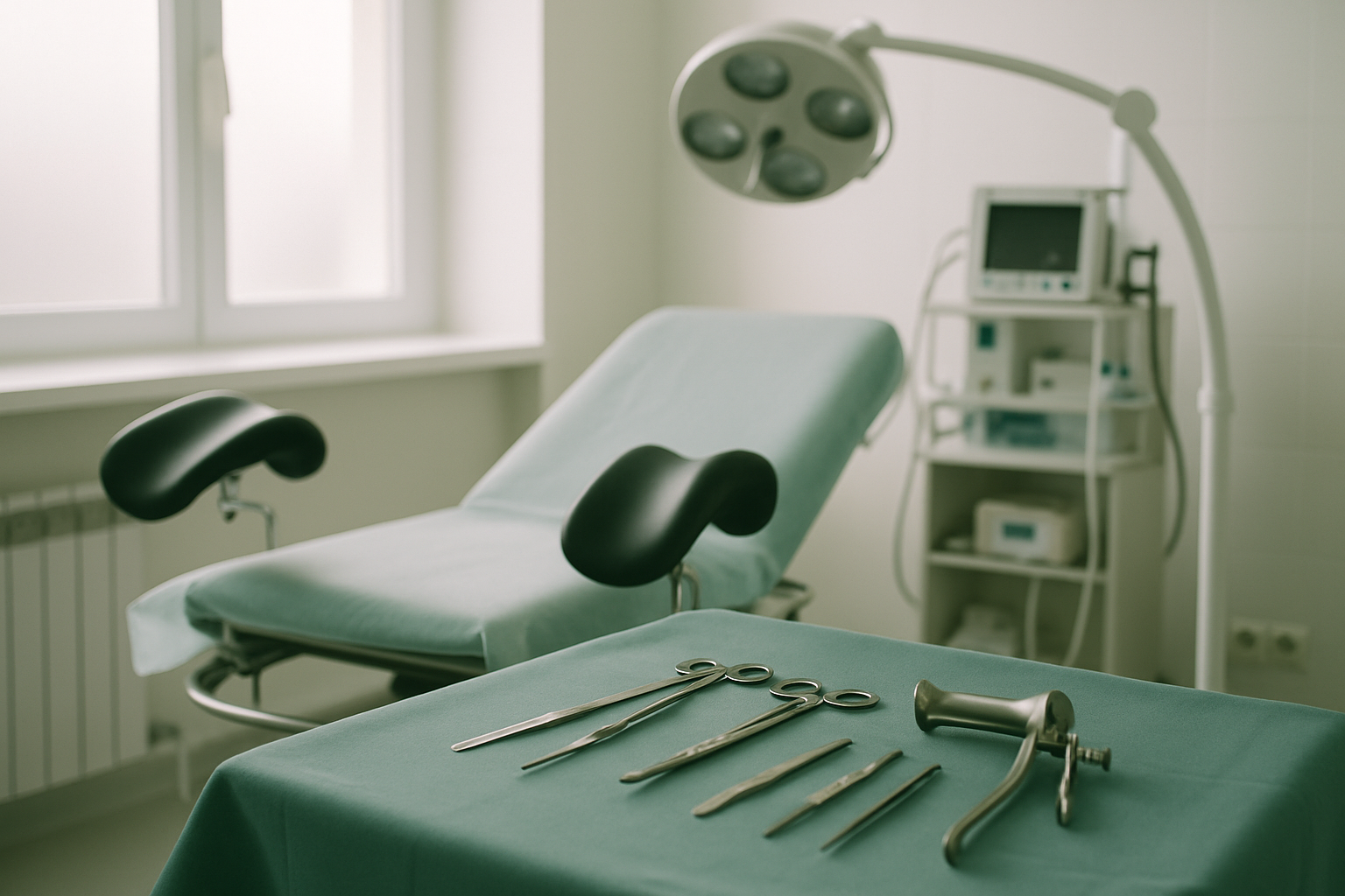 Kadın genital estetik uygulamalarında kullanılan tıbbi ekipmanlar ve steril ameliyat ortamı